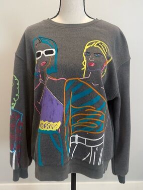 Zara printed sweatshirt, size as, like new